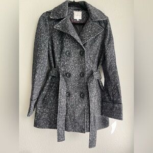 NWT Stylish Black, Gray and White Speckled Coat